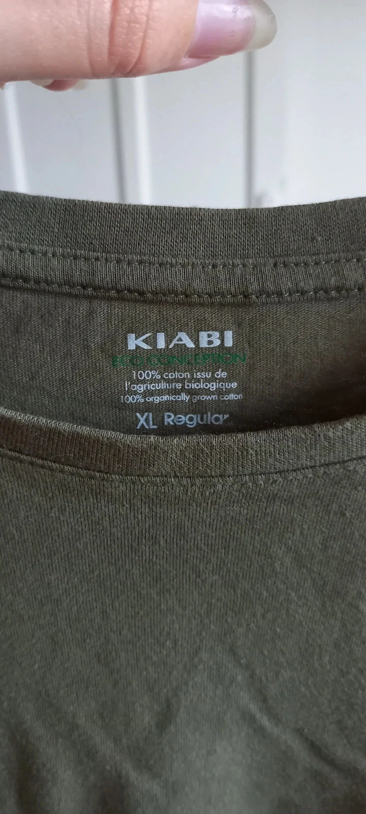 T-shirt basique regular uni kaki kiabi XL – photo 3